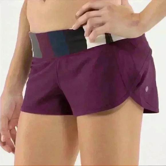 Lululemon | Run Speed Short Plum Pow Stripe
Angel Wing | Sz 8 | EUC - Picture 1 of 7